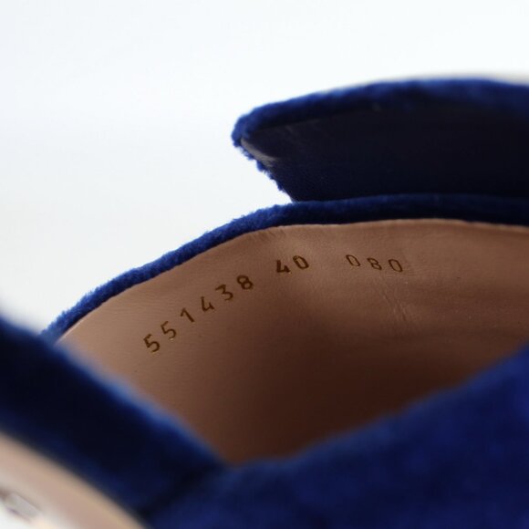 NEW Gucci Crystal Logo Velvet Mules Shoes - Office to Evening, Cocktail, Party - Picture 15 of 15